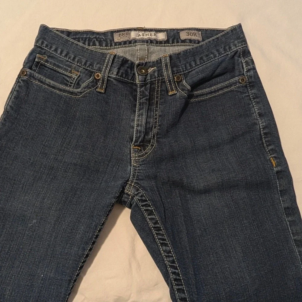 BKE Asher Mens Dark Wash Slim Straight Denim Jeans Size 30R BMC3300R KOOL